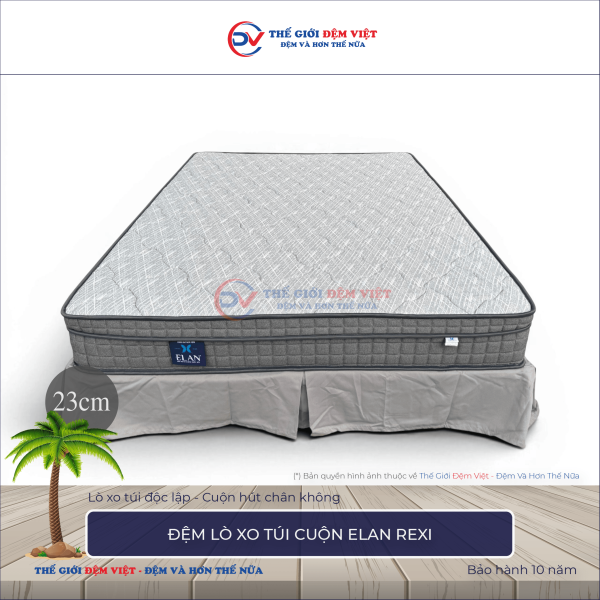 Đệm lò xo túi cuộn Elan Rexi - Dày 23cm